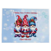 Vakantie Gnomes gepersonaliseerde kerst Groot Cadeauzakje (Achterkant)