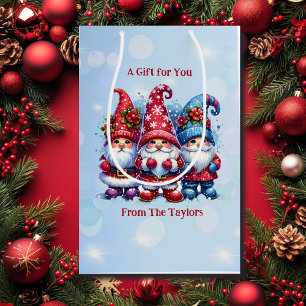 Vakantie Gnomes gepersonaliseerde kerst Medium Cadeauzakje
