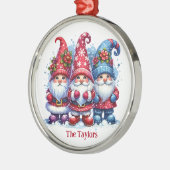 Vakantie Gnomes gepersonaliseerde kerst Metalen Ornament (Links)