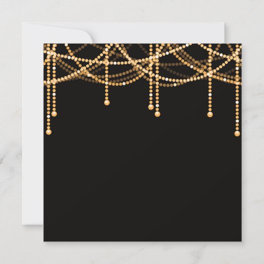 Vakantie Gold String Lights Kaart (Achterkant)