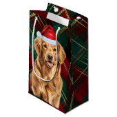 Vakantie Golden Retriever Feestelijke gespeelde ke Klein Cadeauzakje (Voorkant Gekanteld)