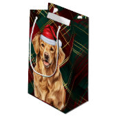 Vakantie Golden Retriever Feestelijke gespeelde ke Klein Cadeauzakje (Achterkant Gekanteld)