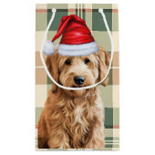 Vakantie Goldendoodle Hond en Plaid Kerstmis Klein Cadeauzakje (Achterkant)