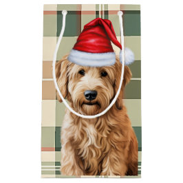 Vakantie Goldendoodle Hond en Plaid Kerstmis Klein Cadeauzakje