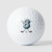 Vakantie golfballen Alpha-nummer 8 (Voorkant)