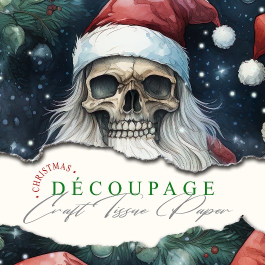 Vakantie Gotische Kerstschedels in Rode Kerstman h Tissuepapier