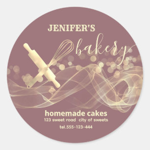 Vakantie goud bokeh gebakken goederen bakkerij ronde sticker