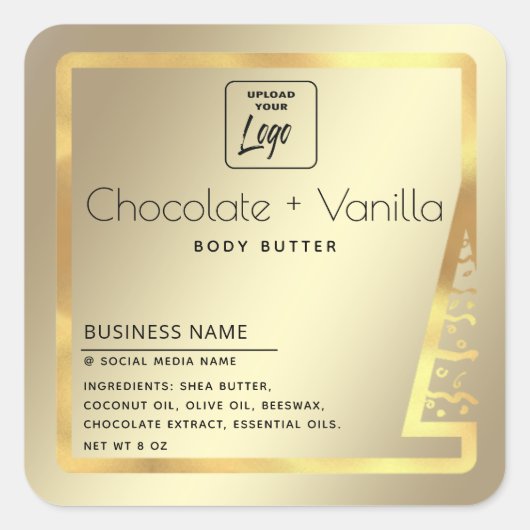 Vakantie goud Eenvoudig modern luxe product Square Vierkante Sticker (Voorkant)