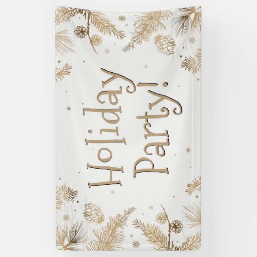 Vakantie, goud, hangen spandoek (Verticaal)