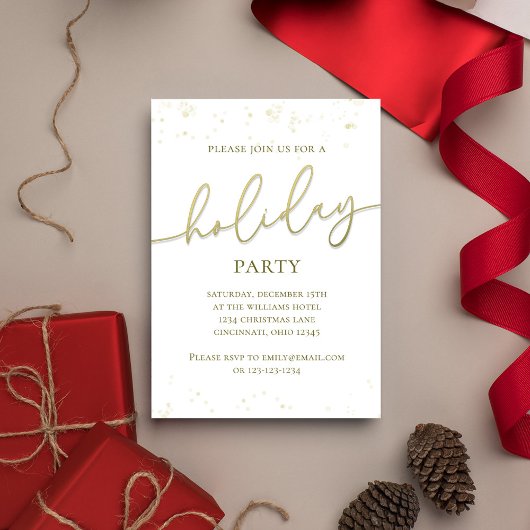 Vakantie Goud Kalligrafie Script Eenvoudige Glitte Kaart