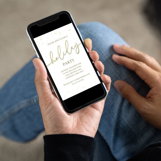 Vakantie Goud Kalligrafie Script Eenvoudige QR-cod Kaart