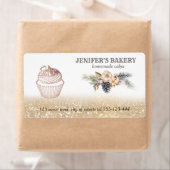 Vakantie Gouden glitter Zelfgemaakte cupcakes verp Etiket (Insitu)