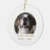 Vakantie Gouden Sneeuw Mijn eerste kersthuisdier Keramisch Ornament (Links)