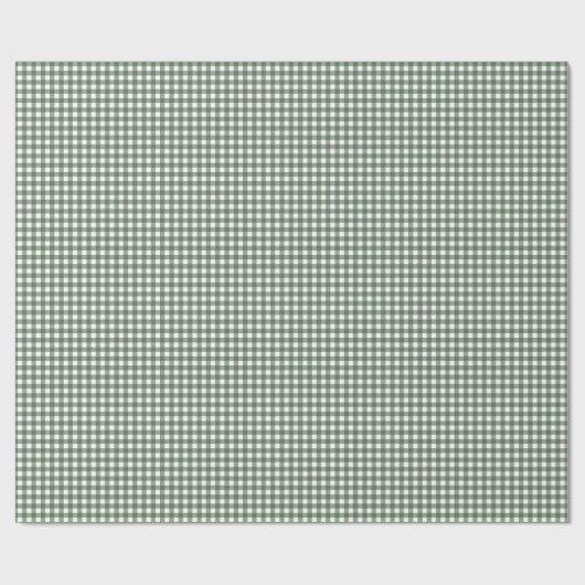 Vakantie Green Gingham Wrapping Paper Cadeaupapier (Vlak)