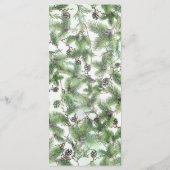 Vakantie Green & Pine Cones Country Winter Kaart (Achterkant)
