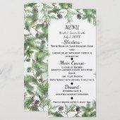 Vakantie Green & Pine Cones Country Winter Kaart (Voorkant / Achterkant)