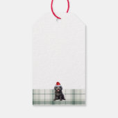 Vakantie Green Plaid Barbet Hond Kerstmis Cadeaulabel (Achterkant)