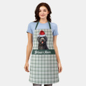 Vakantie Green Plaid Barbet Hond Kerstmis Schort (Gedragen)