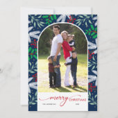 Vakantie Greenery Arch Foto Vrolijk Kerstfeest Kaa Feestdagenkaart (Voorkant)