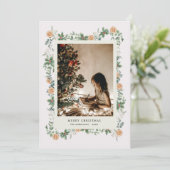 Vakantie Greenery Sinaasappels Foto Vakantie Kaart (Staand voorkant)