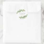 Vakantie groen bladeren en bessen Retouradres Ronde Sticker (Tas)