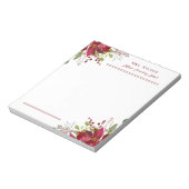 Vakantie Groen Gepersonaliseerde Leraar Gift Notitieblok (Linkerzijde)