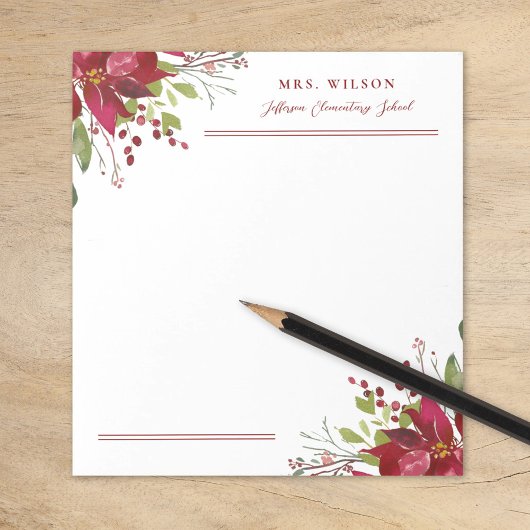 Vakantie Groen Gepersonaliseerde Leraar Gift Notitieblok