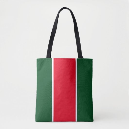 Vakantie Groen Helder Rood Wit Verticale Strepen Tote Bag (Voorkant)