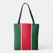 Vakantie Groen Helder Rood Wit Verticale Strepen Tote Bag (Achterkant)