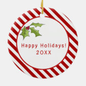 Vakantie groen Hond's foto Keramisch Ornament (Achterkant)