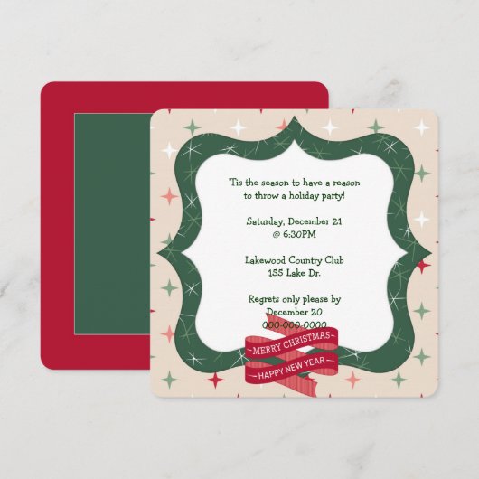 Vakantie Groen Lijst voor Feest Kaart (Voorkant / Achterkant)
