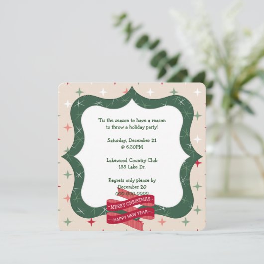 Vakantie Groen Lijst voor Feest Kaart (Staand voorkant)
