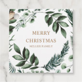 Vakantie groen Vrolijk kerstfeest Bedankjes Labels (Voorkant)