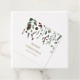 Vakantie groen Vrolijk kerstfeest Rudolph Nose Bedankjes Labels