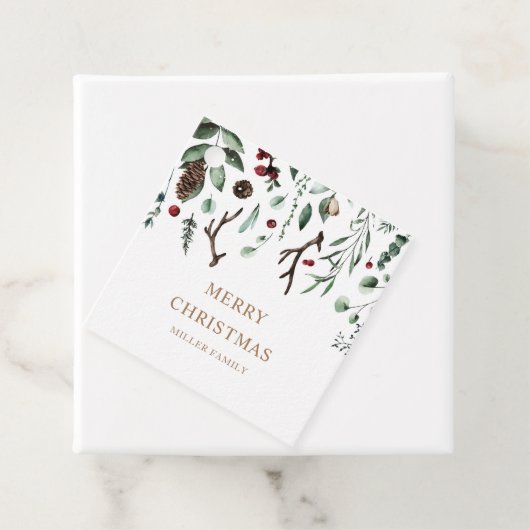 Vakantie groen Vrolijk kerstfeest Rudolph Nose Bedankjes Labels (In situ)