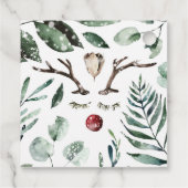 Vakantie groen Vrolijk kerstfeest Rudolph Nose Bedankjes Labels (Achterkant)