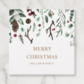 Vakantie groen Vrolijk kerstfeest Rudolph Nose Bedankjes Labels (Voorkant)