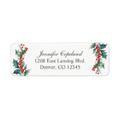 Vakantie groen Waterverf botanisch Etiket (Voorkant)