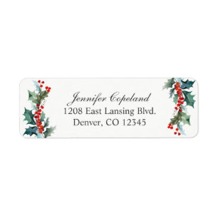 Vakantie groen Waterverf botanisch Etiket