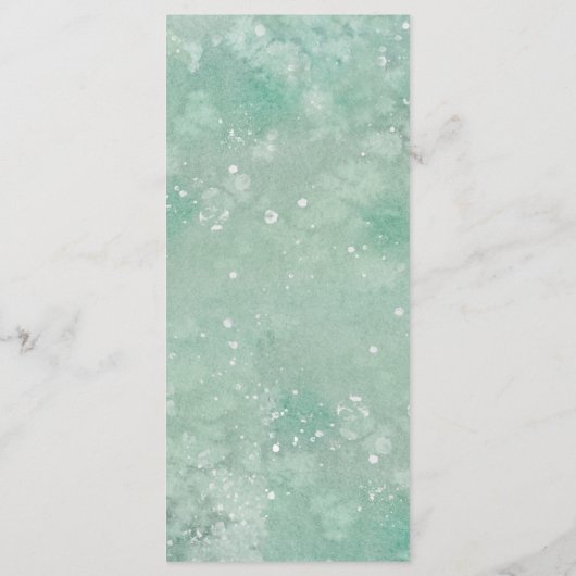 Vakantie groen Waterverf bruiloft Menu (Achterkant)