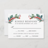 Vakantie groen Waterverf RSVP met Entree (Voorkant)