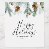 Vakantie groene krans wijn etiket (Enkel label)