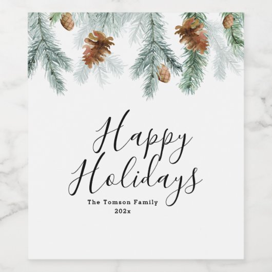 Vakantie groene krans wijn etiket (Enkel label)