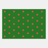 Vakantie Groene Rode Polka Dot Gift Wrapping Paper (Voorkant 2)