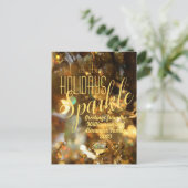 Vakantie Groet Goud Sparkle Modern Chique Briefkaart (Staand voorkant)