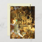 Vakantie Groet Goud Sparkle Modern Chique Briefkaart (Voorkant / Achterkant)