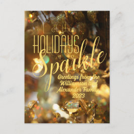 Vakantie Groet Goud Sparkle Modern Chique Briefkaart