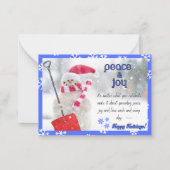 VAKANTIE GROET KAART - Peace Snowman Notitiekaartje (Voorkant)