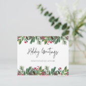 Vakantie Groeten Briefkaart, Kerstvakantie Feestdagenkaart (Staand voorkant)