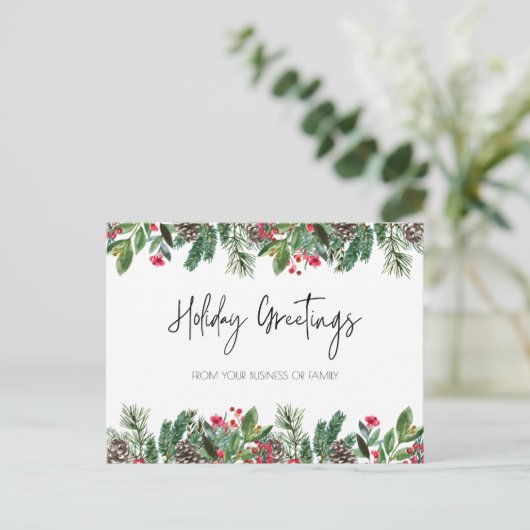 Vakantie Groeten Briefkaart, Kerstvakantie Feestdagenkaart (Staand voorkant)